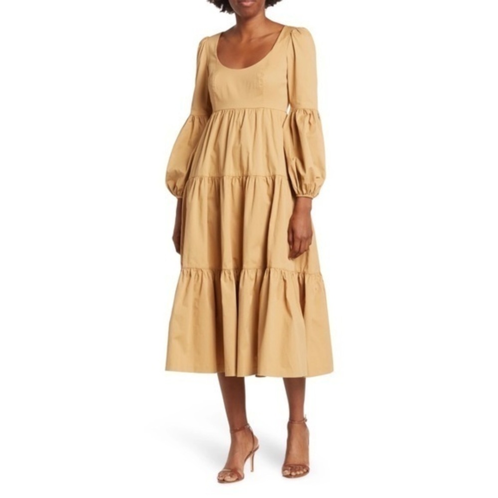 CINQ À SEPT  rose Long Sleeve Midi Dress